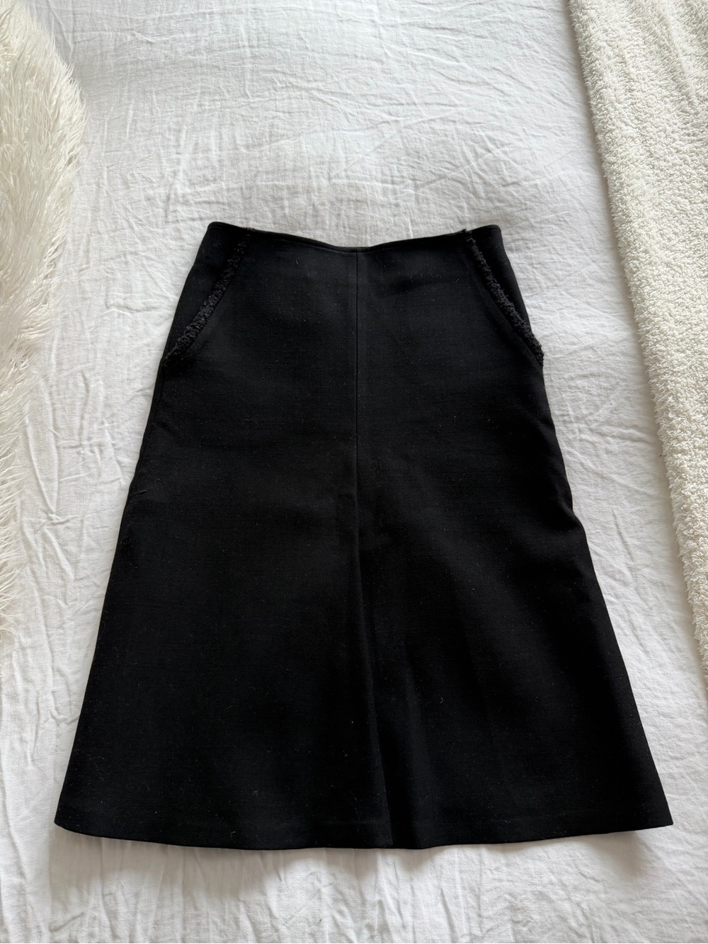 Black A-Line Women's Skirt with Subtle Pocket Detail